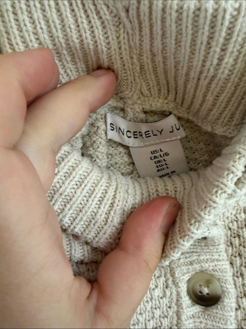 Sincerly Jules Cream Waffle-Knit Sweater Matching Set - Picture 3 of 3